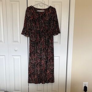 Chic Paisley Long Sleeve Dress